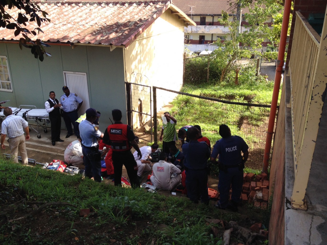 Photos from scene where 6 -Year-Old Boy was injured during fall at school in Tongaat