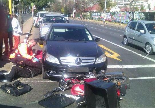 Biker injured in collision in Hillbrow