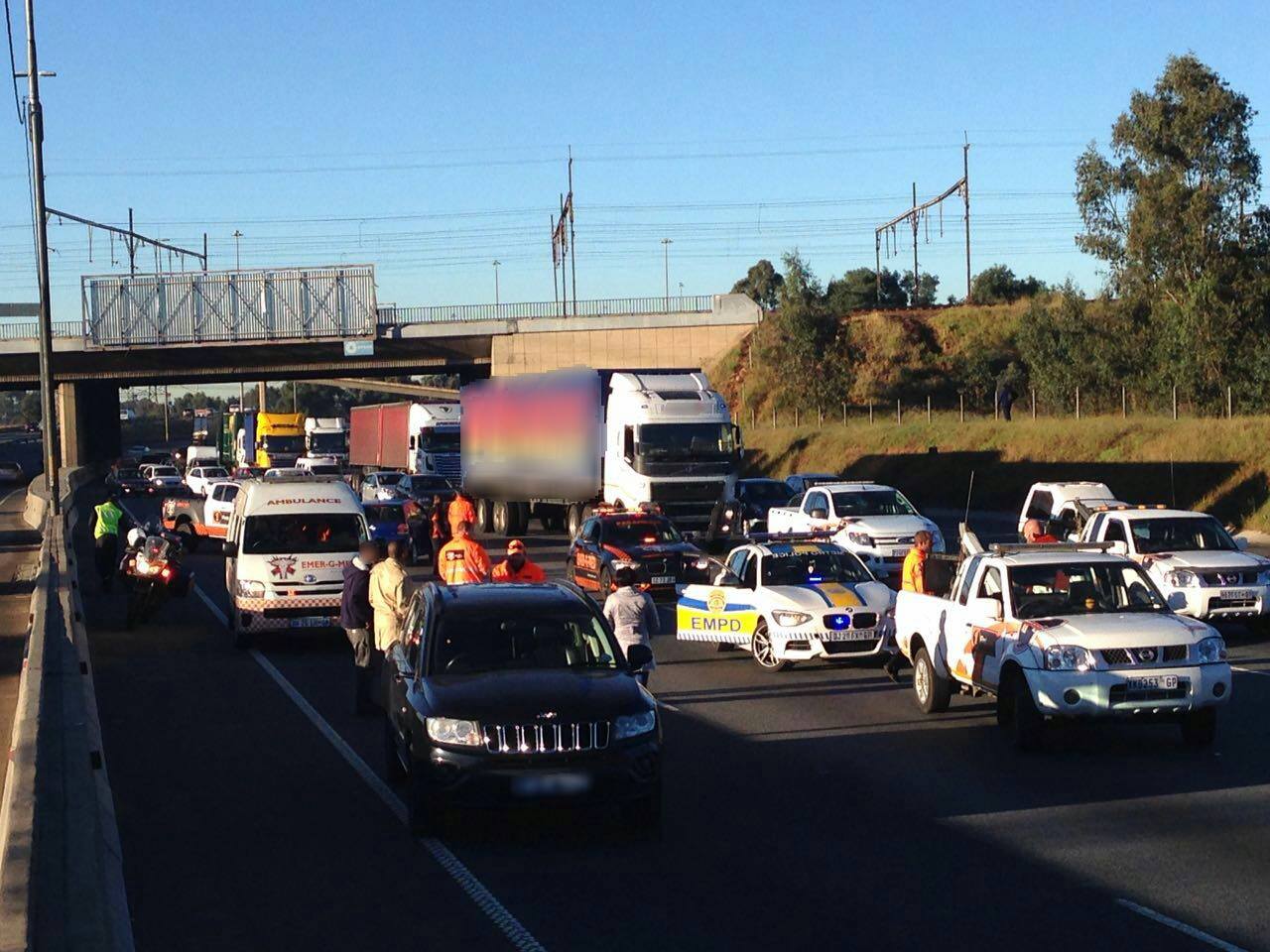 Multiple collisions on N3 North after Van Buuren Road in Bedfordview