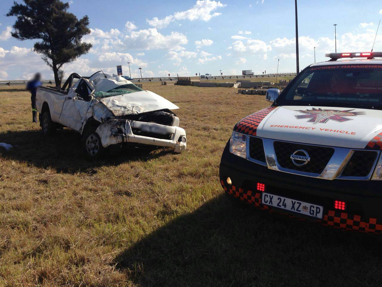 Fortunate escape from injury in bakkie rollover