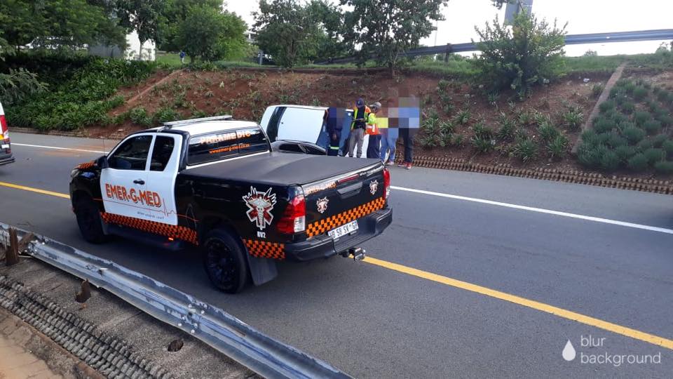 Fortunate escape from injury in rollover close to OR Tambo Airport