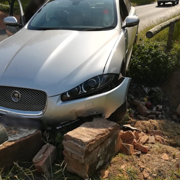 A woman was injured when she crashed through a wall in Bryanston, Sandton