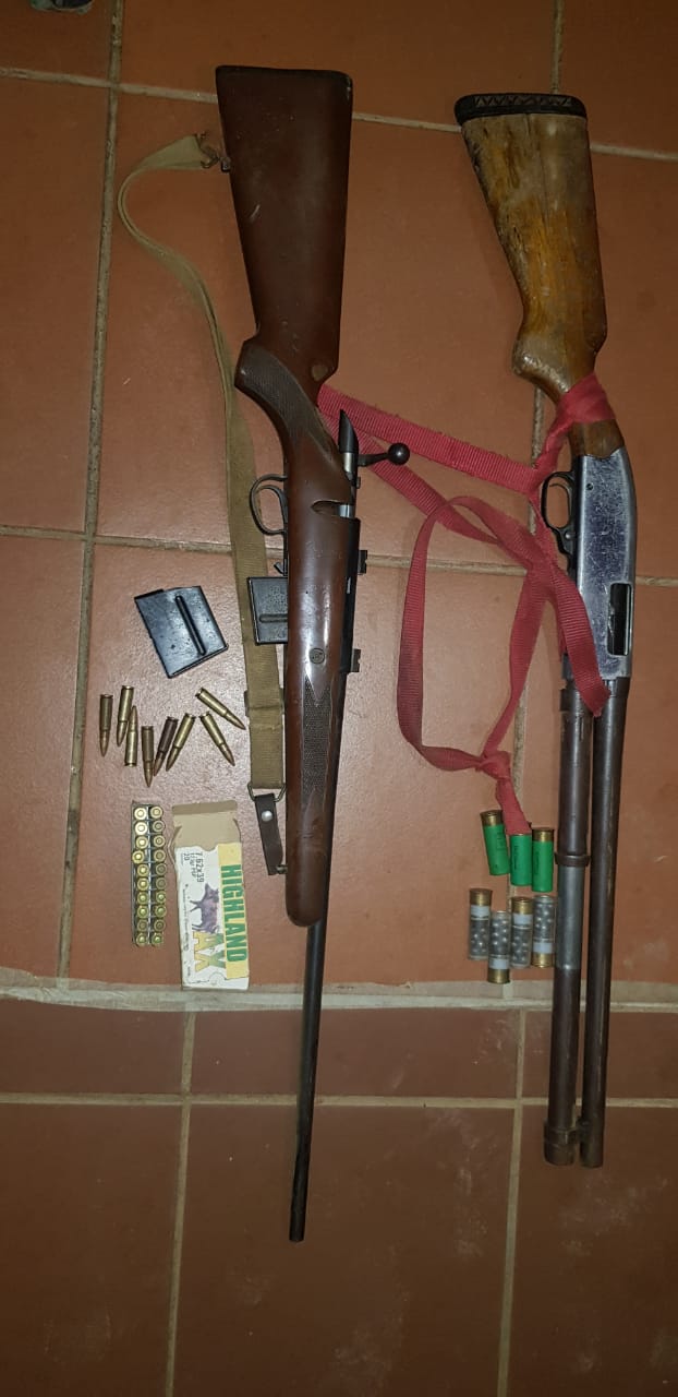 Four suspects in custody following the detection of seven firearms