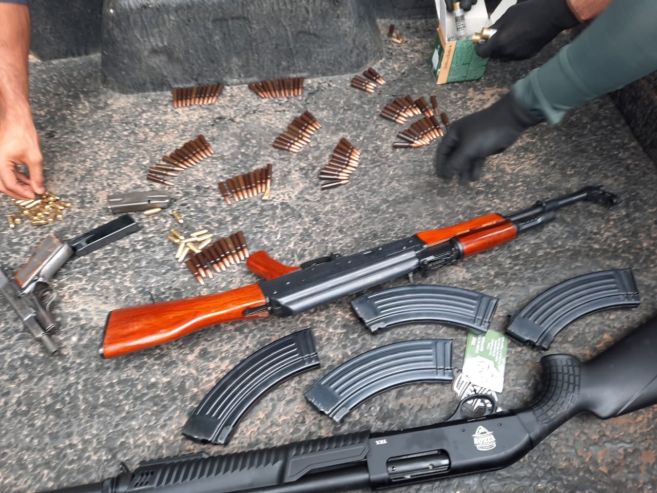 High-calibre firearms seized during a search at a farm, suspect in court