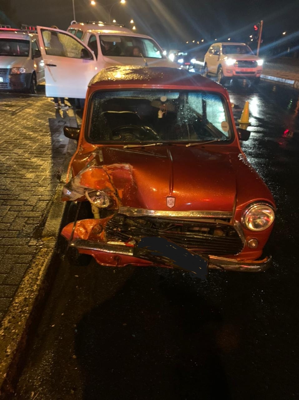 Minor collision on a wet road in Bloemfontein