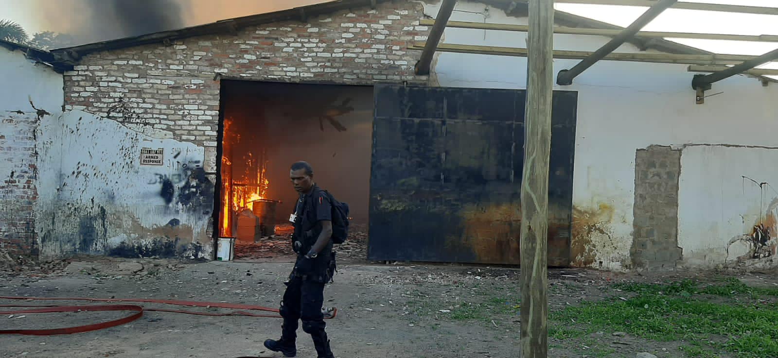 Warehouse destroyed in a fire in Sandfields