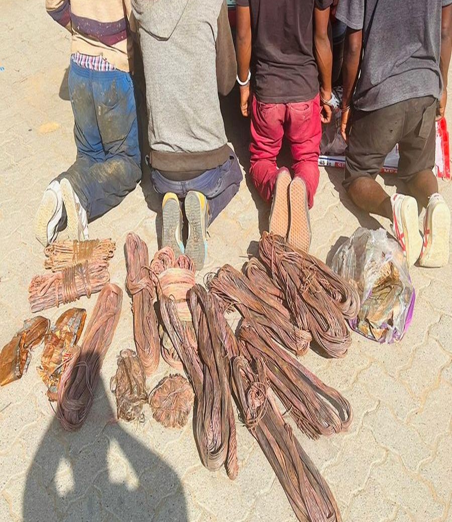 Four suspects arrested, large quantity of copper cables recovered in Thabong