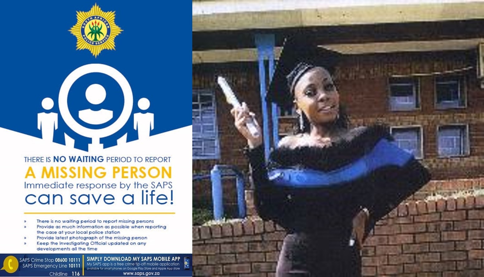 Pretoria Central SAPS still seek help finding a missing 20-year-old woman named Faith Lettie Shingane