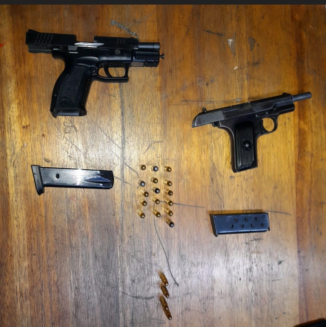 Vigilant police members arrest suspects for the illegal possession of firearms