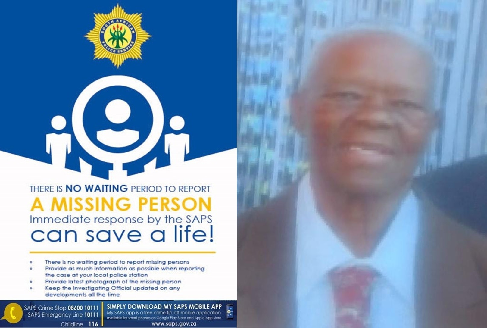 The Roodepan SAPS needs assistance in locating a missing person