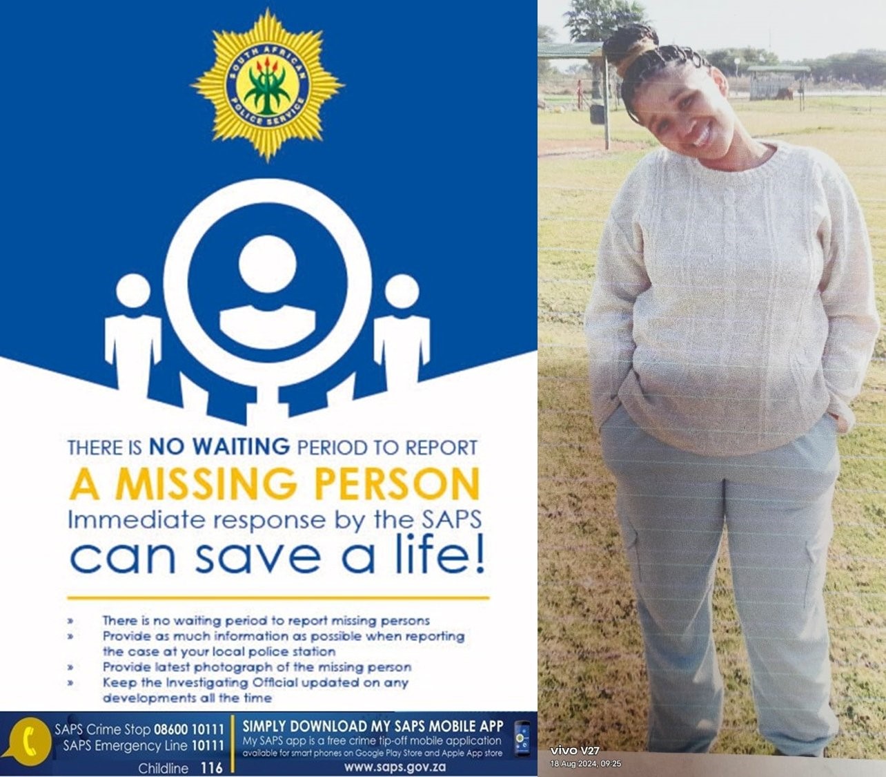 The Kimberley SAPS needs assistance in locating a missing person