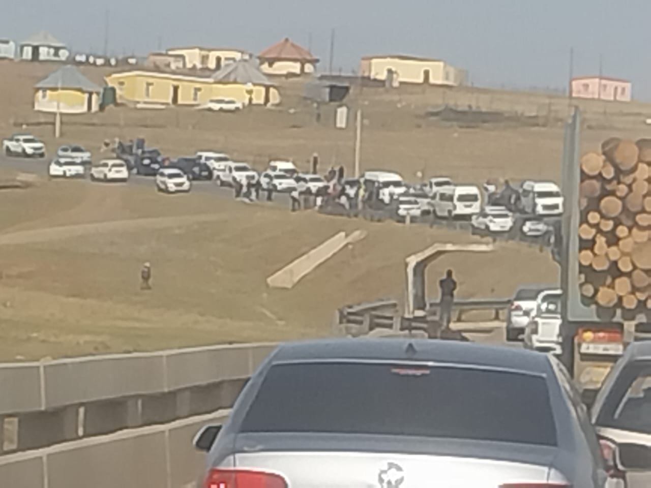 Protest action on the R61 road at or near Baziya between Mthatha and Ngcobo