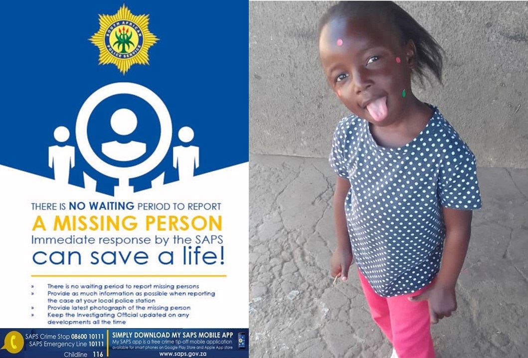 Missing 5-year-old child sought by SAPS