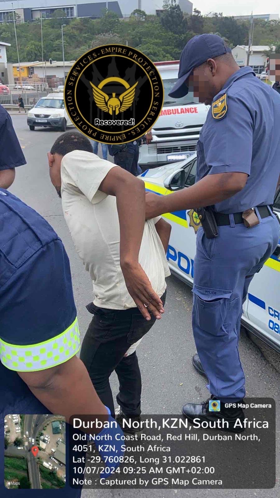 Hijacked vehicle recovered successfully with two suspects and firearm after a gunfight