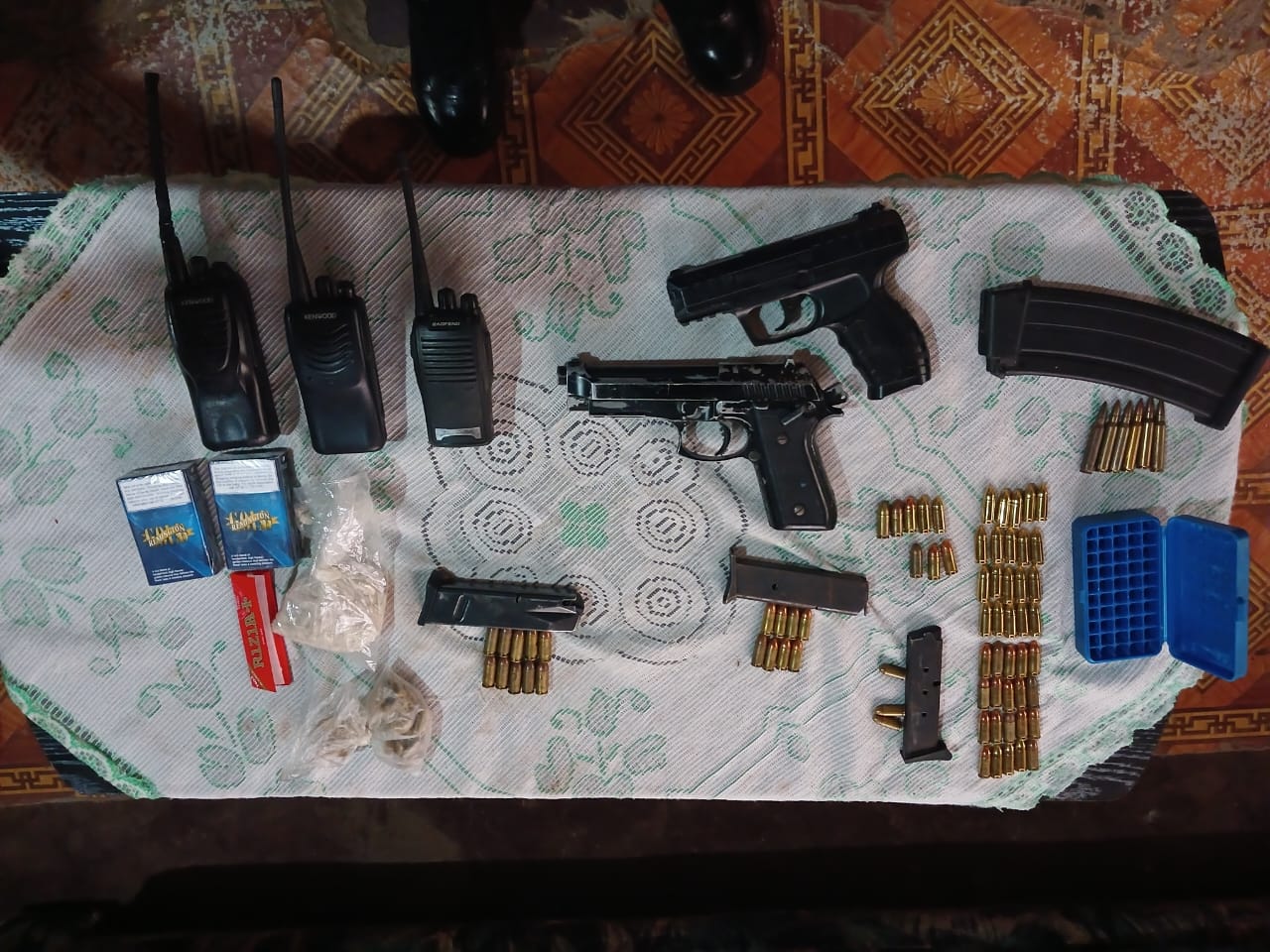 Police nab suspects and seize firearms, ammunition and a variety of drugs