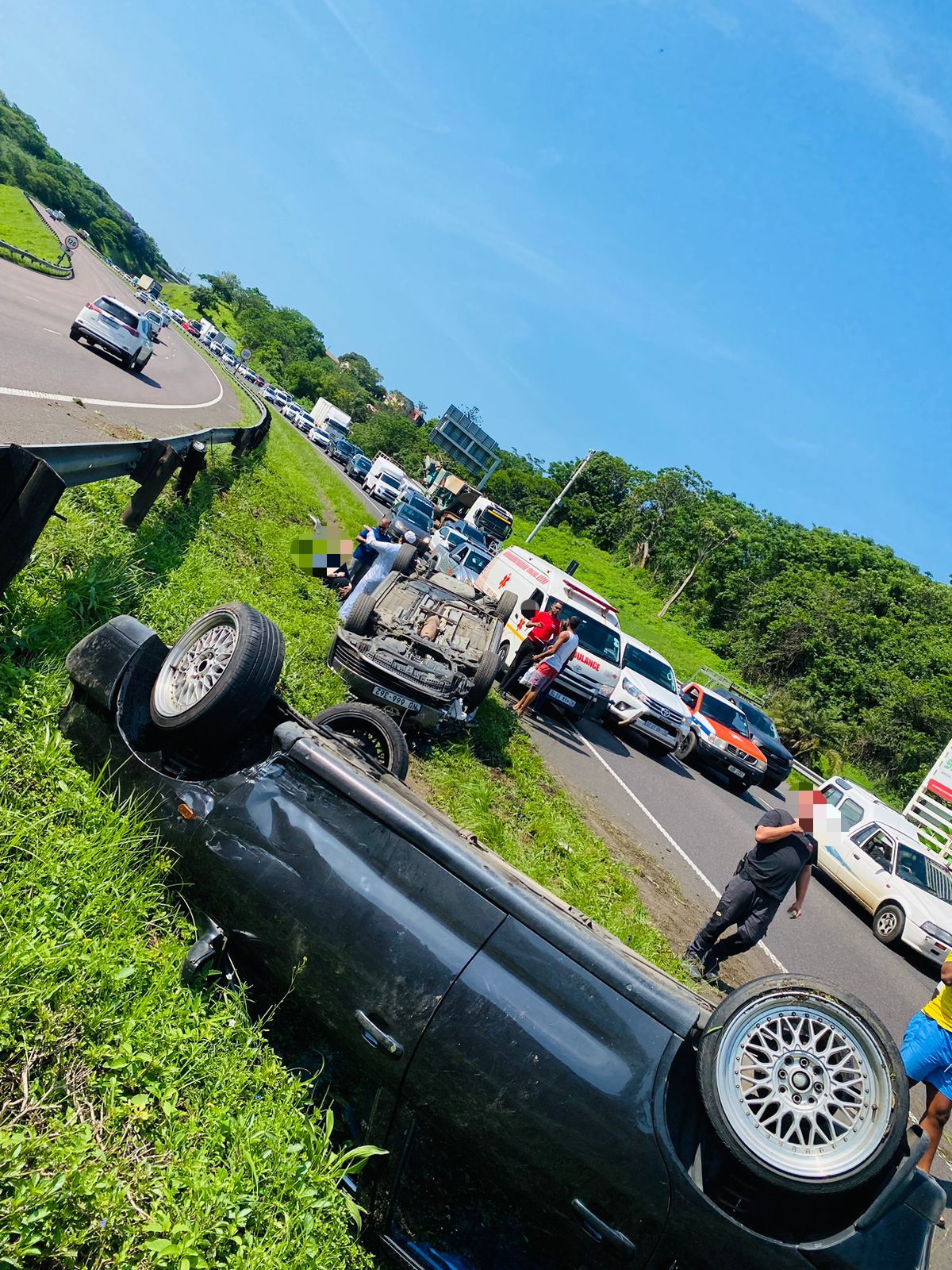 Edwin Swales Drive on the M7 closed due to a two-vehicle collision