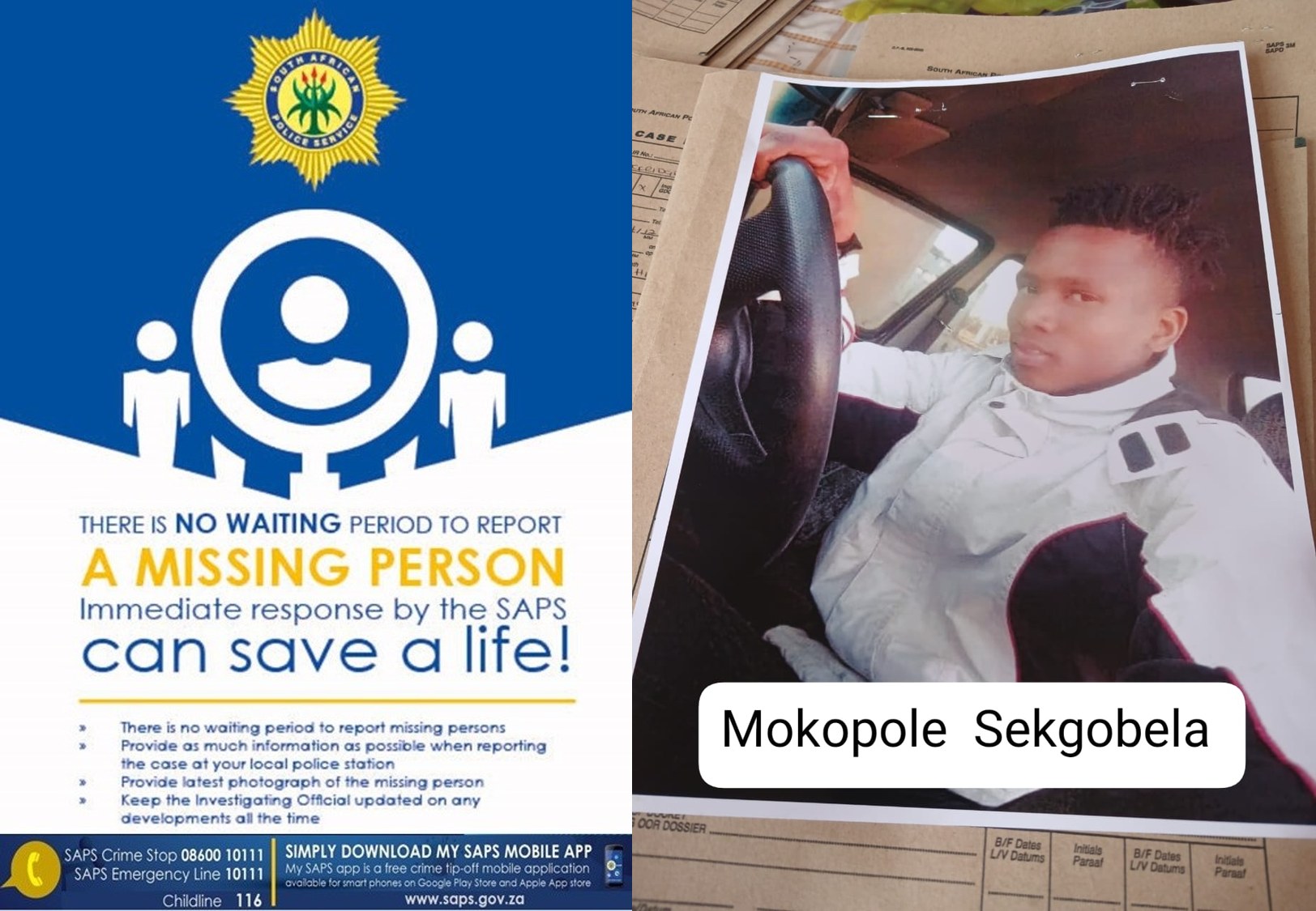 Help police to reunite Mokopole Sekgobela with his family