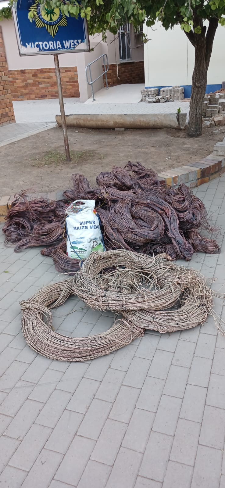 Two male suspects were caught red-handed stealing copper cables at a train line just outside Victoria Wes