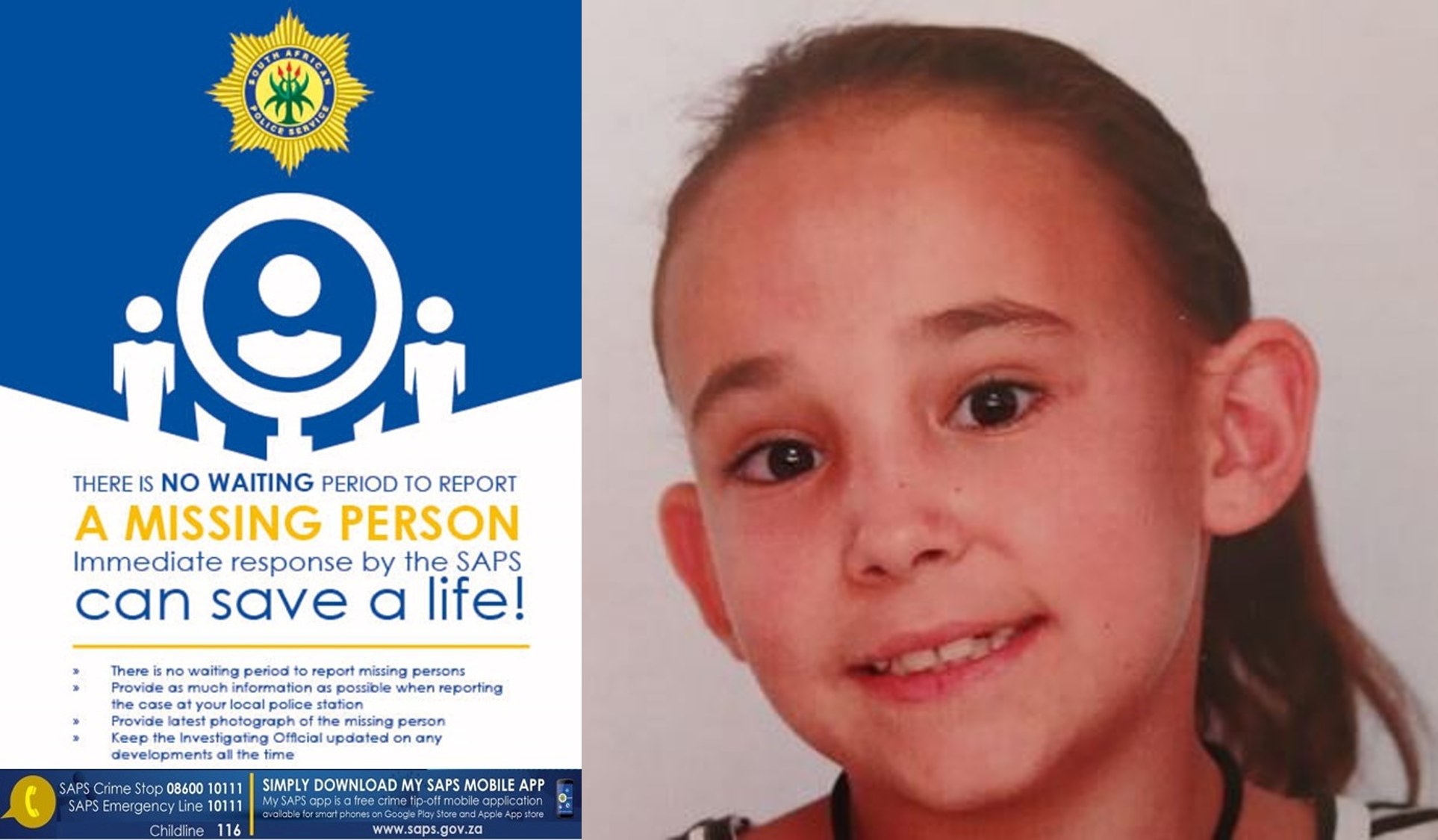 Police seek public assistance in locating a 15-year-old girl from Klerksdorp