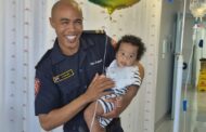 Firefighter saves young baby's life